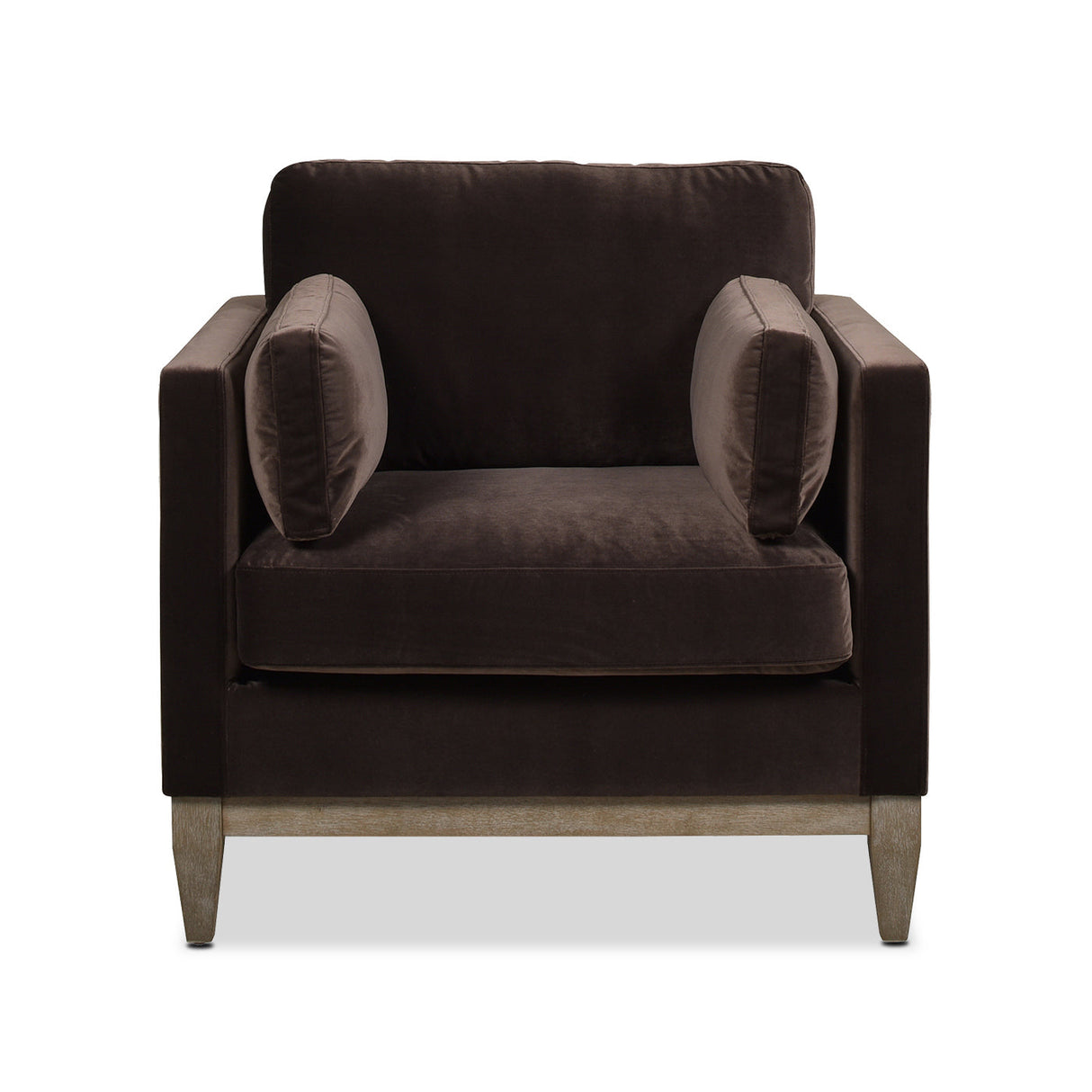 Knox 36" Modern Farmhouse Arm Chair, Deep Brown Performance Velvet