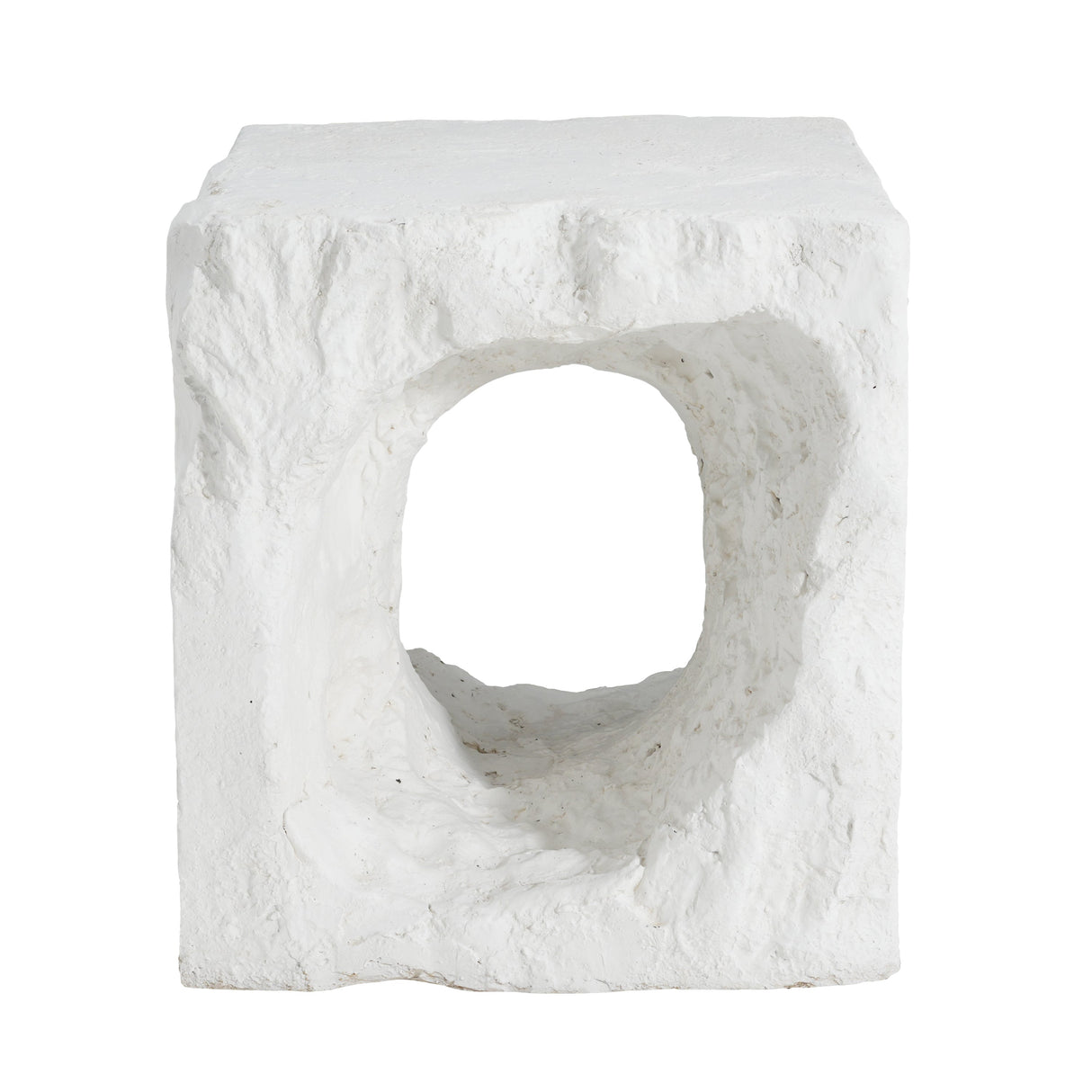 Lyra Outdoor Patio Karst Cave Inspired MGO Side Table, White