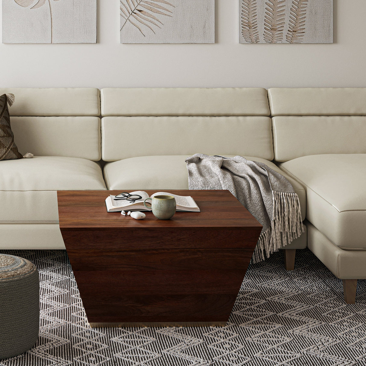 Abba - Square Coffee Table - Cognac Brown