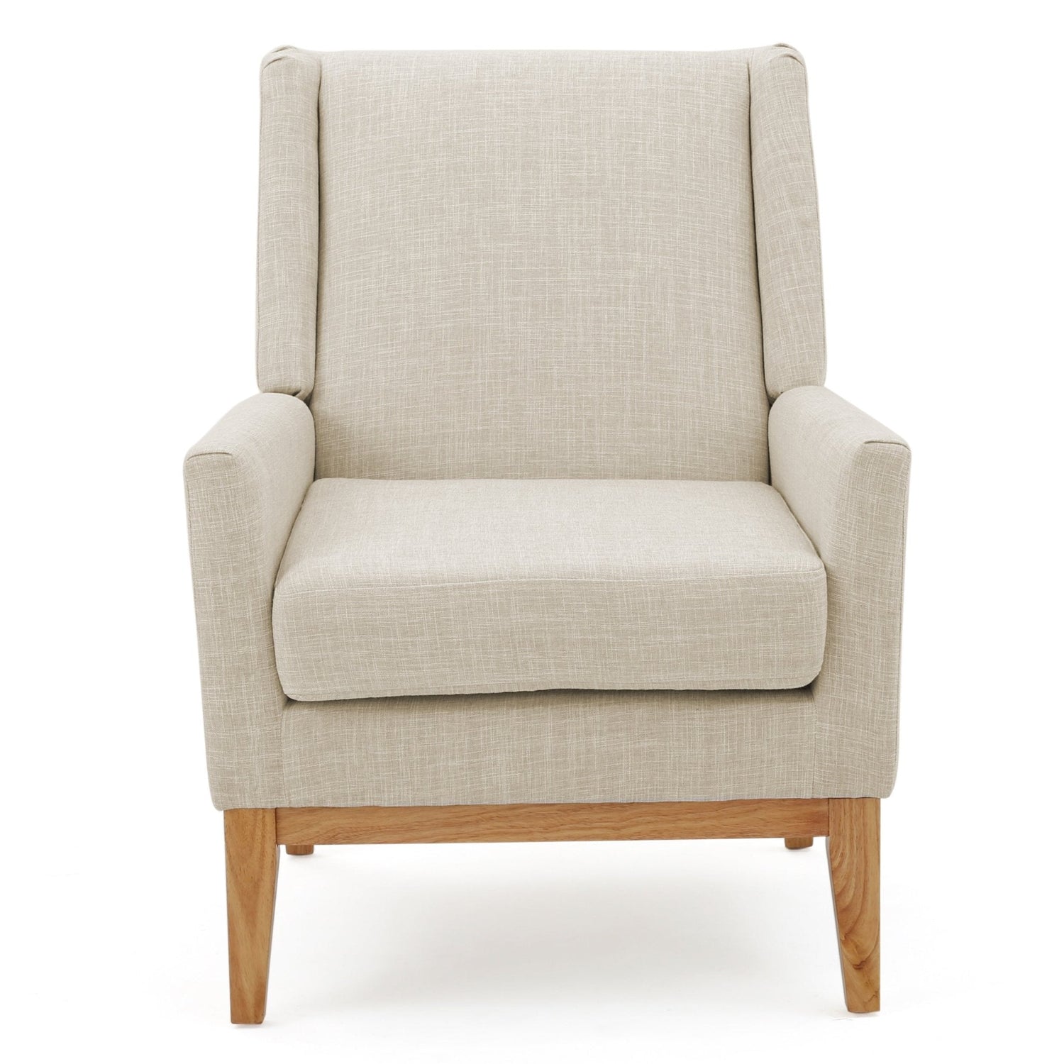 Dimensionality Upholstered Accent Chair with Wing Back and Wood Legs - Accent Chairs