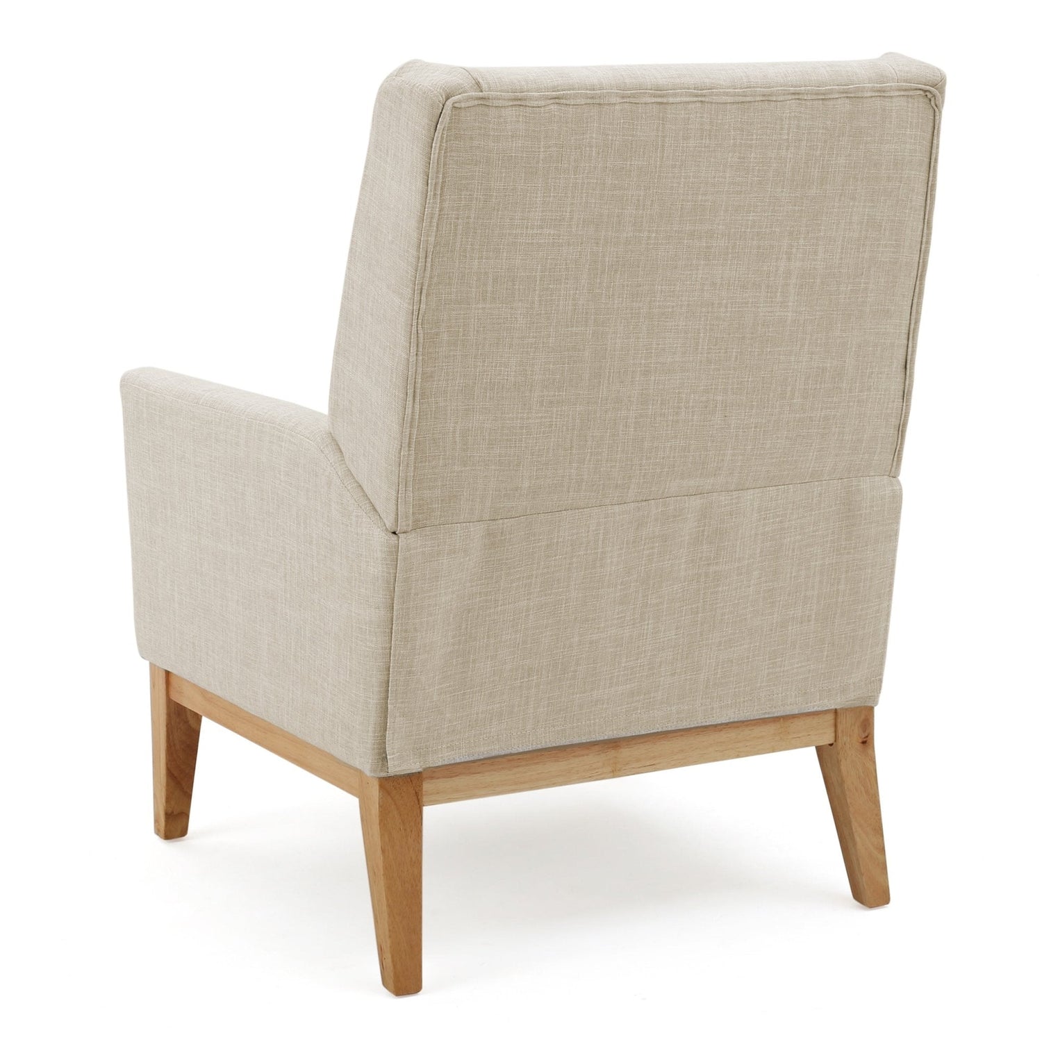 Dimensionality Upholstered Accent Chair with Wing Back and Wood Legs - Accent Chairs