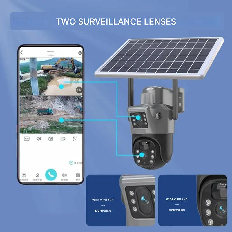 DualGuard Solar 4K Wireless Security Camera with Dual Lens & 10x Zoom