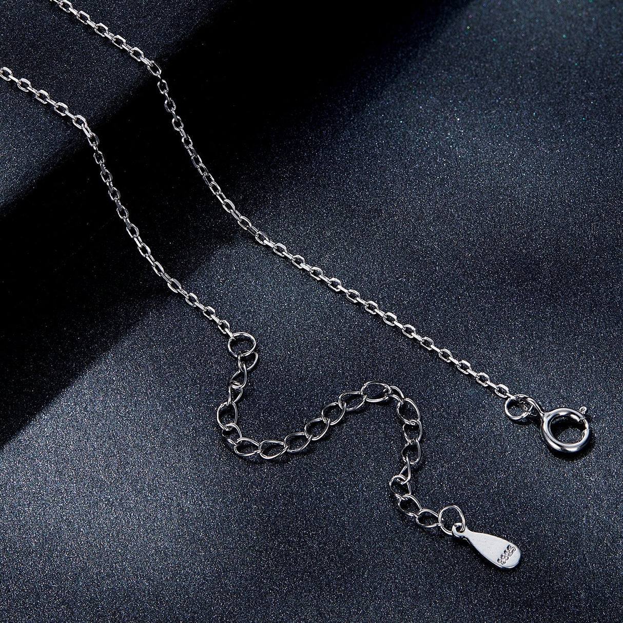 925 Sterling Silver Plated Platinum Moissanite Necklace 39+5cm for Women