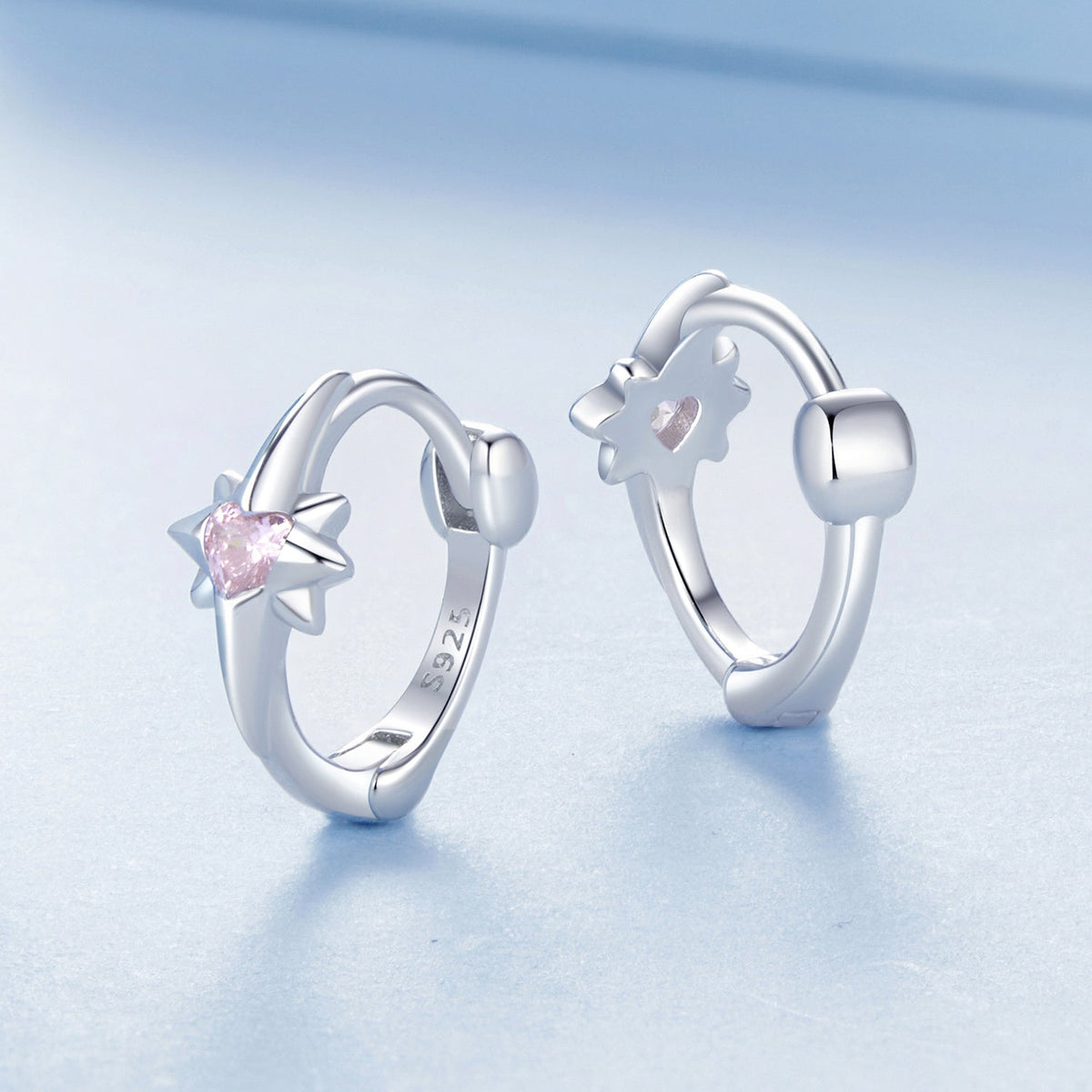 925 Sterling Silver White Gold Plated Earrings with CZ for Women
