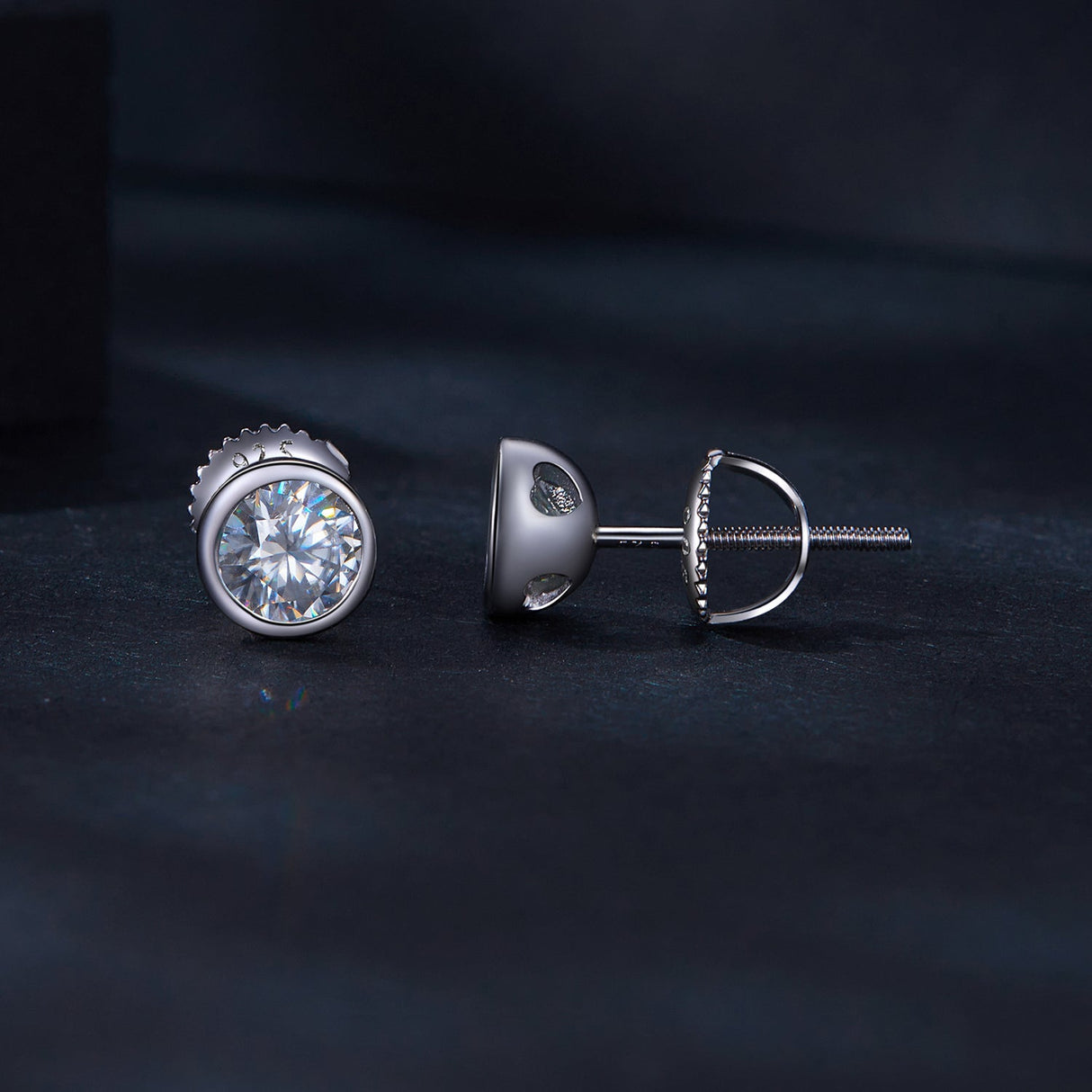 925 Sterling Silver 5.0mm Moissanite Earrings for Women
