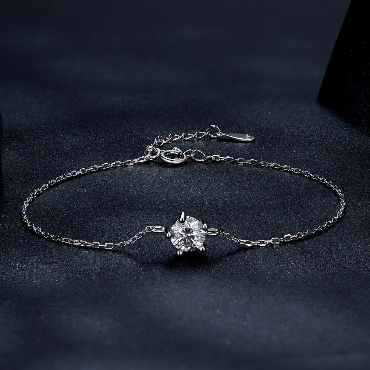 S925 Sterling Silver Moissanite Bracelet 15+3cm for Women