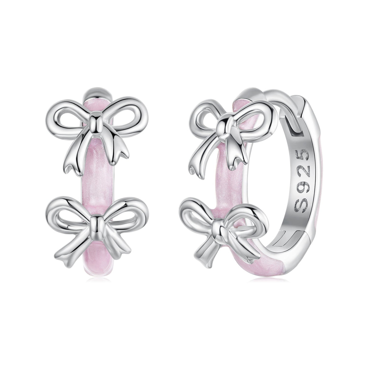925 Sterling Silver Enamel White Gold Plated Earrings for Women