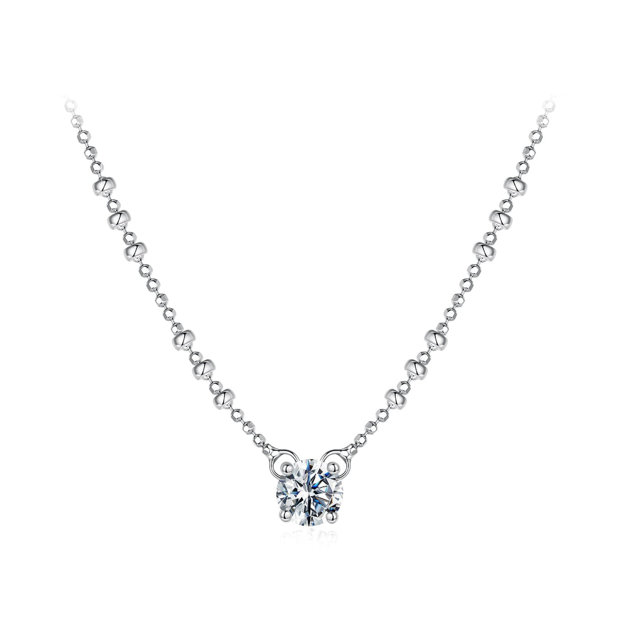 925 Sterling Silver 0.5 Carat Moissanite Necklace for Women