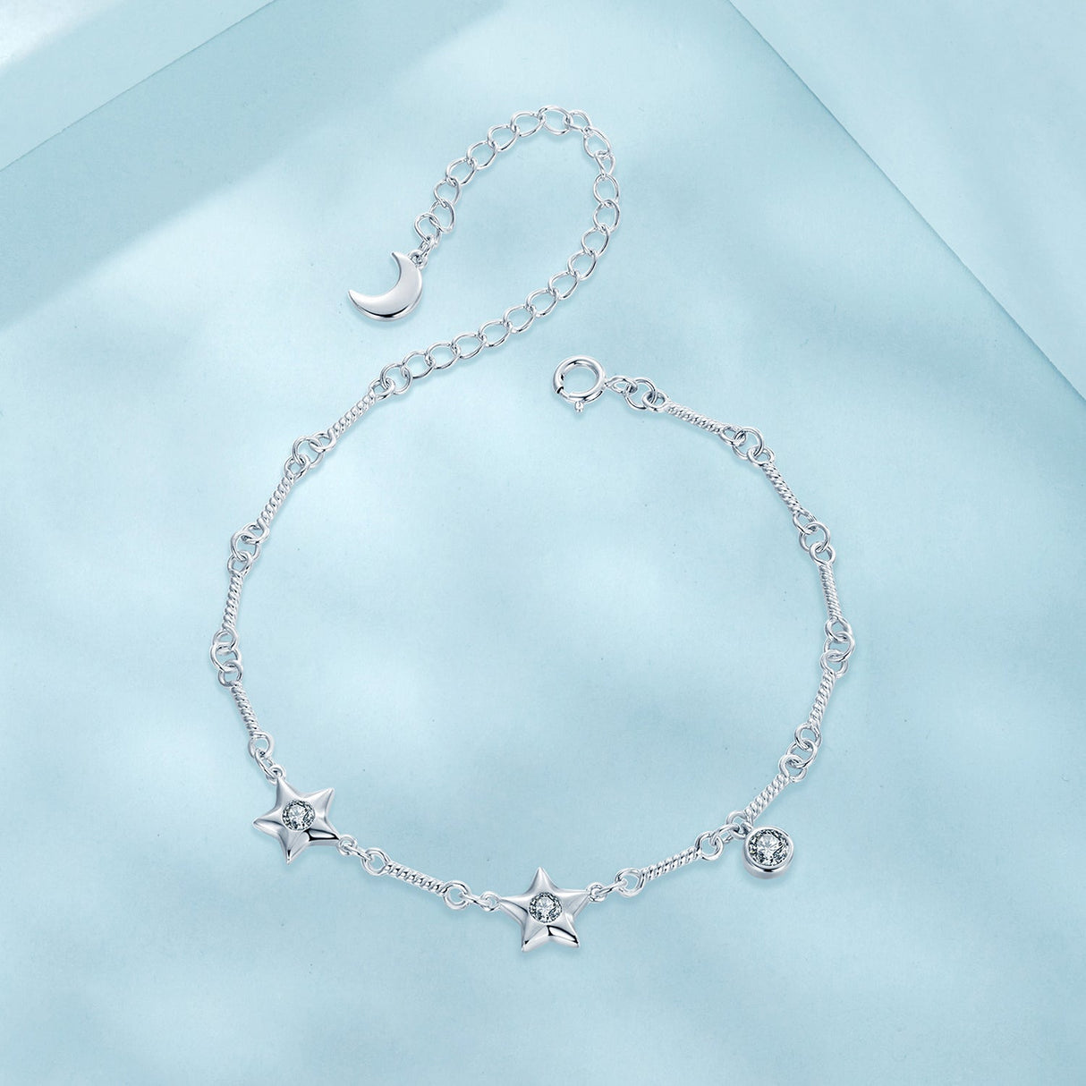 925 Sterling Silver White Gold Plated CZ Bracelet for Women