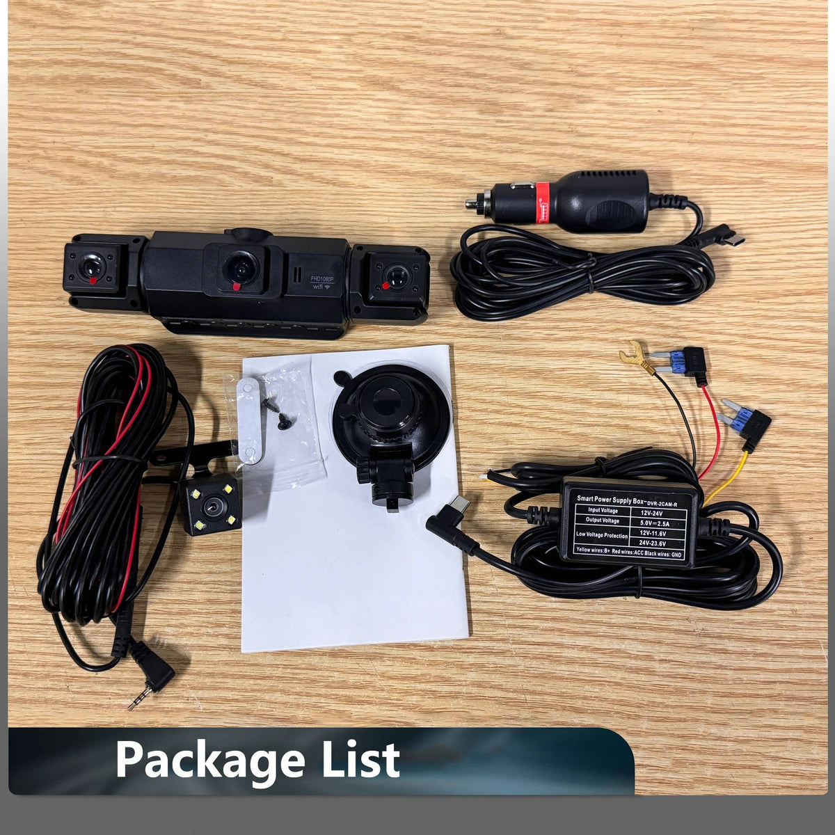 Wireless Car Dash Cam Front And Rear With Night Vision