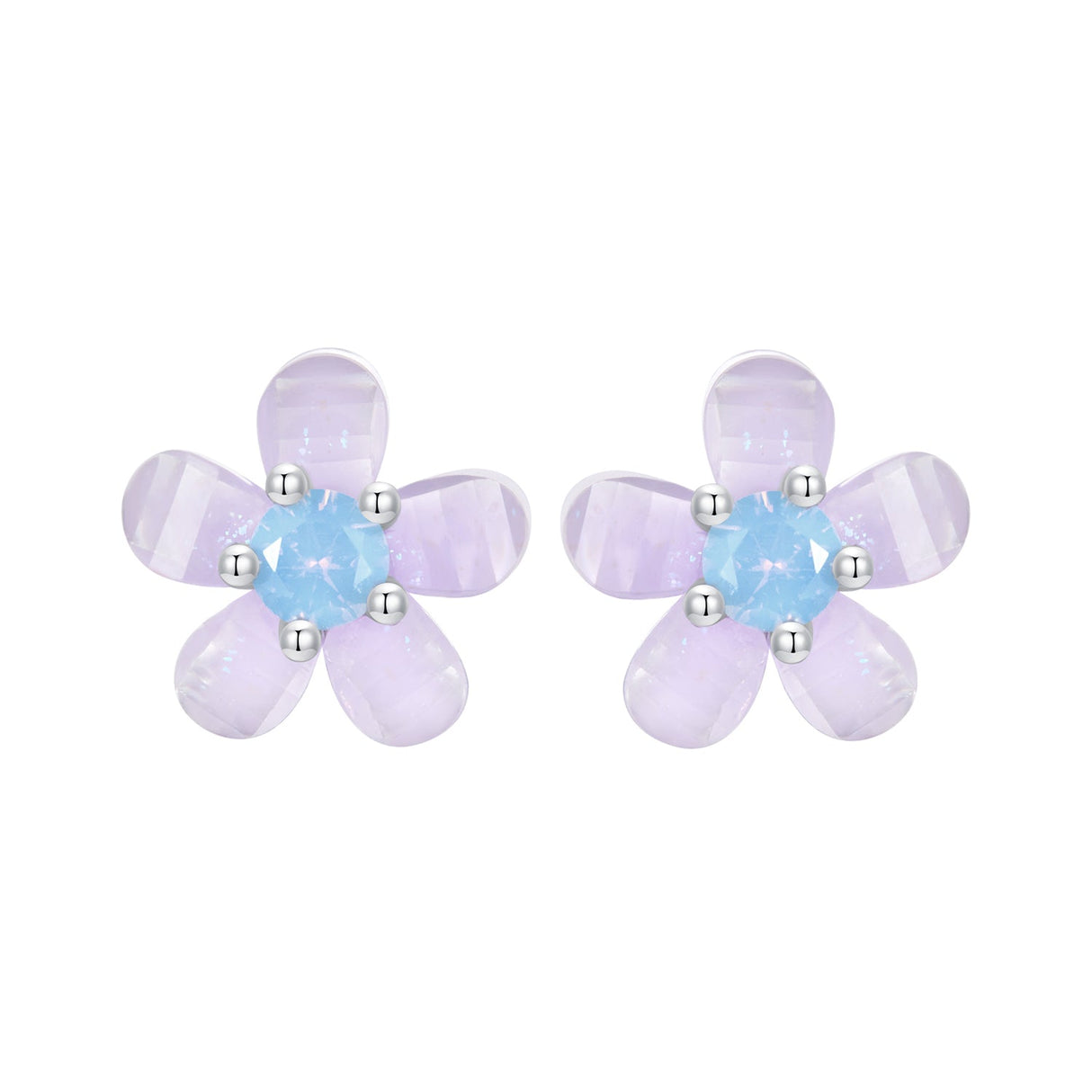 925 Sterling Silver Opal 8mm Earrings for Women