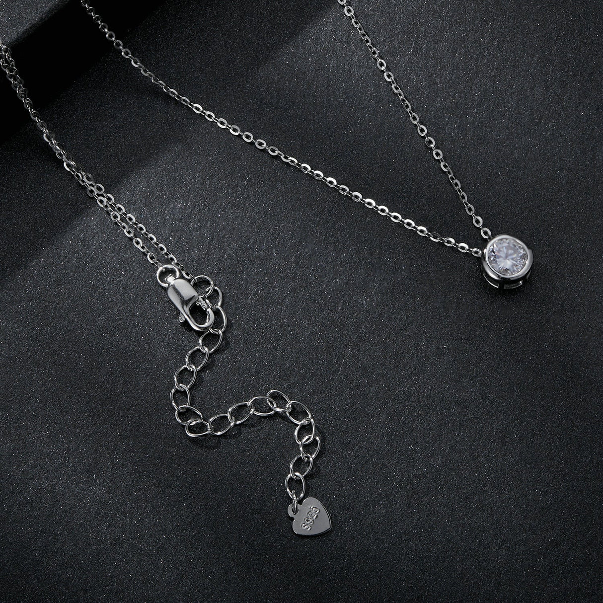 S925 Sterling Silver Moissanite Necklace 400mm with 1ct Moissanite for Women