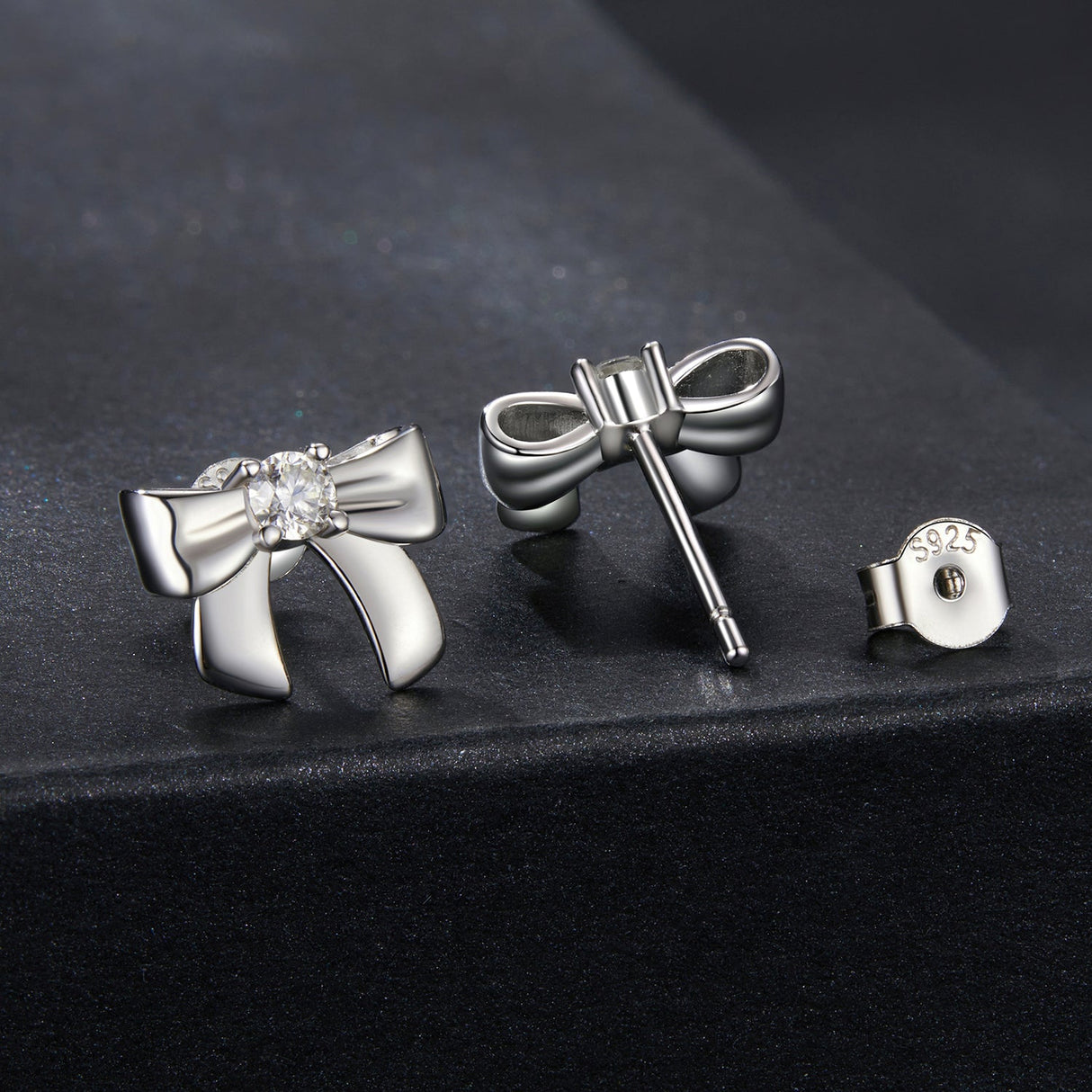 925 Sterling Silver Moissanite Earrings 0.3 cm for Women