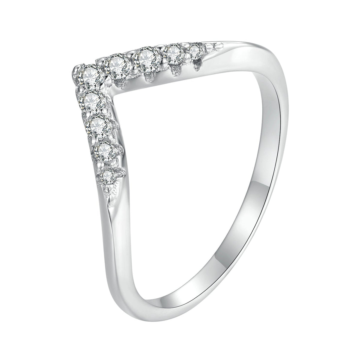 S925 Sterling Silver Moissanite 1.7mm Ring for Women - Size 6