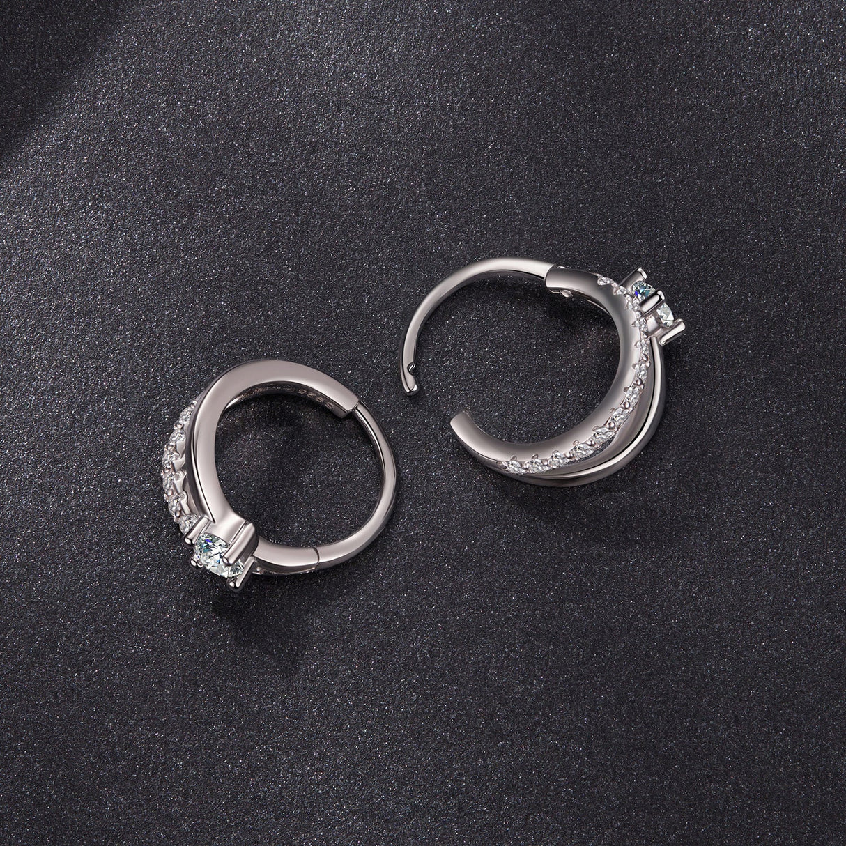 925 Sterling Silver Moissanite 0.3ct Earrings Size 1.2*0.6cm for Women