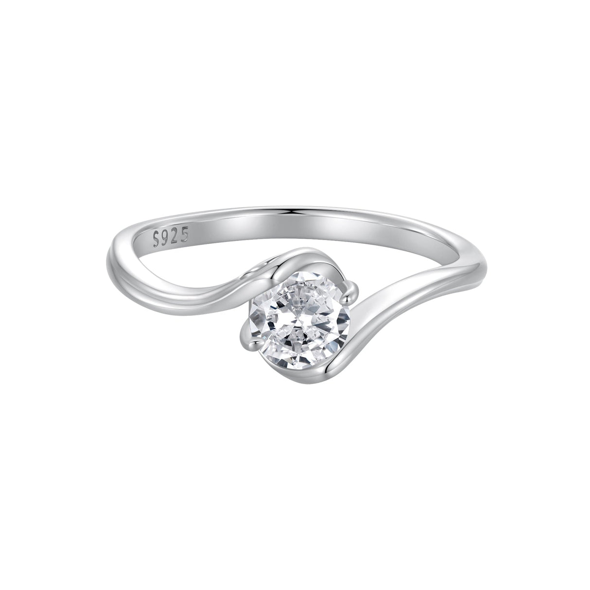 925 Sterling Silver 5mm Moissanite Ring for Women