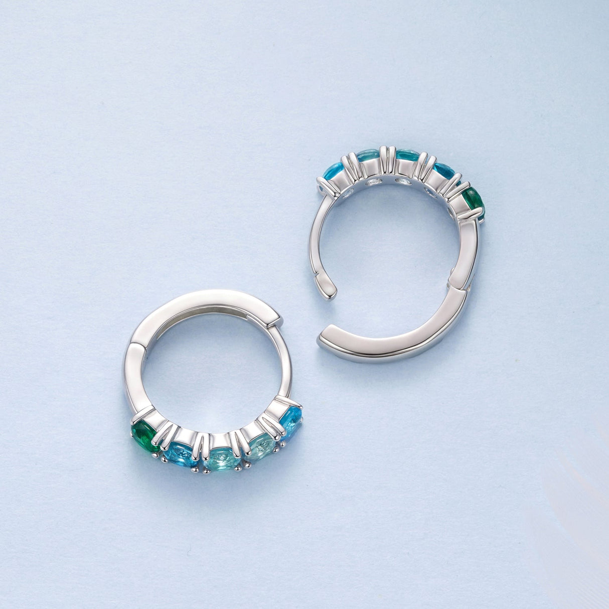 925 Sterling Silver Earrings with White Gold Plating and CZ for Women