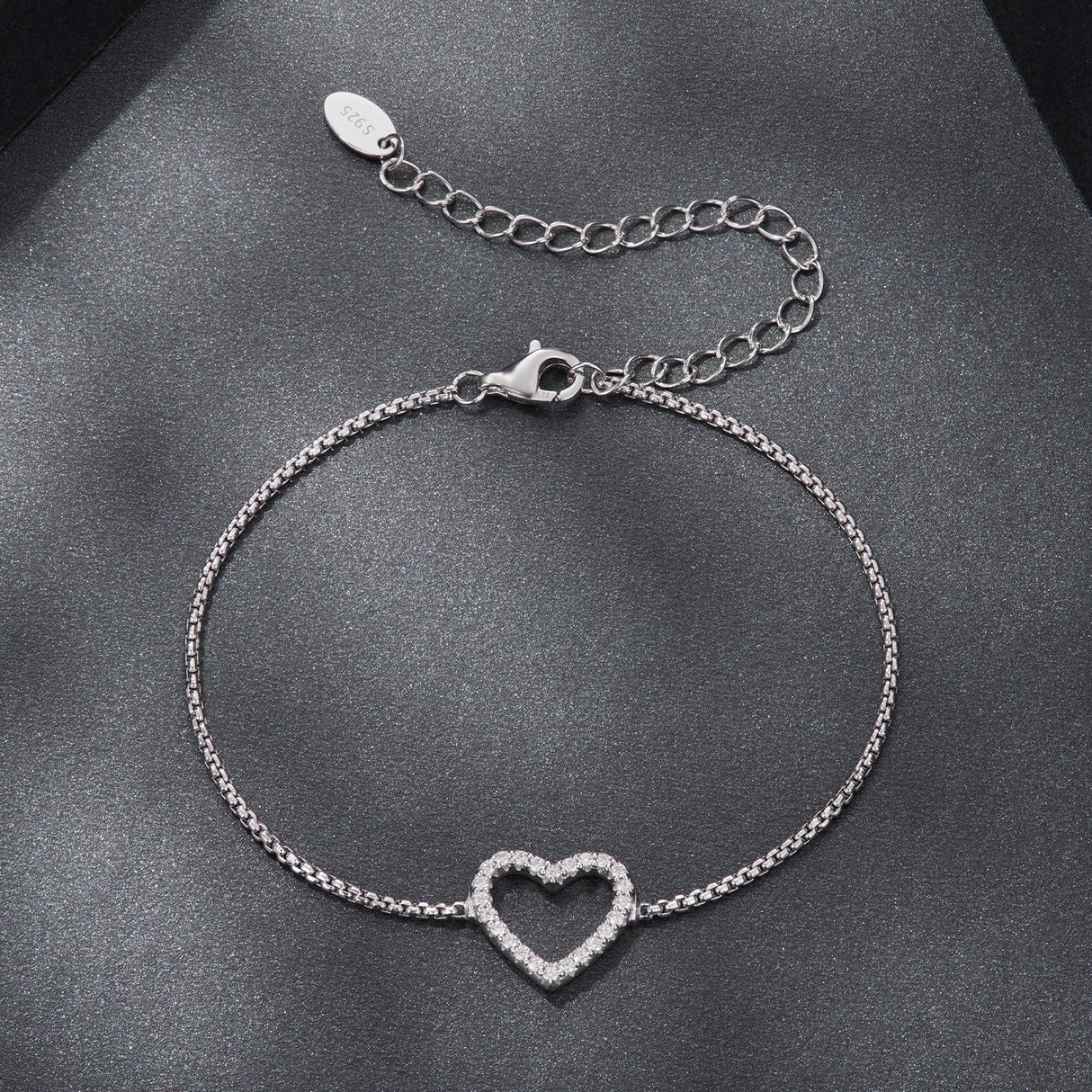 925 Sterling Silver Plated White Gold Moissanite Bracelet for Women