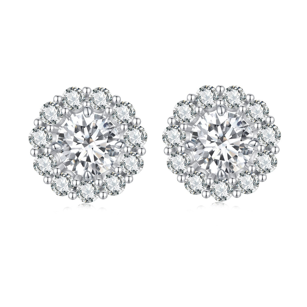 925 Sterling Silver 0.5 Carat Moissanite Earrings for Women