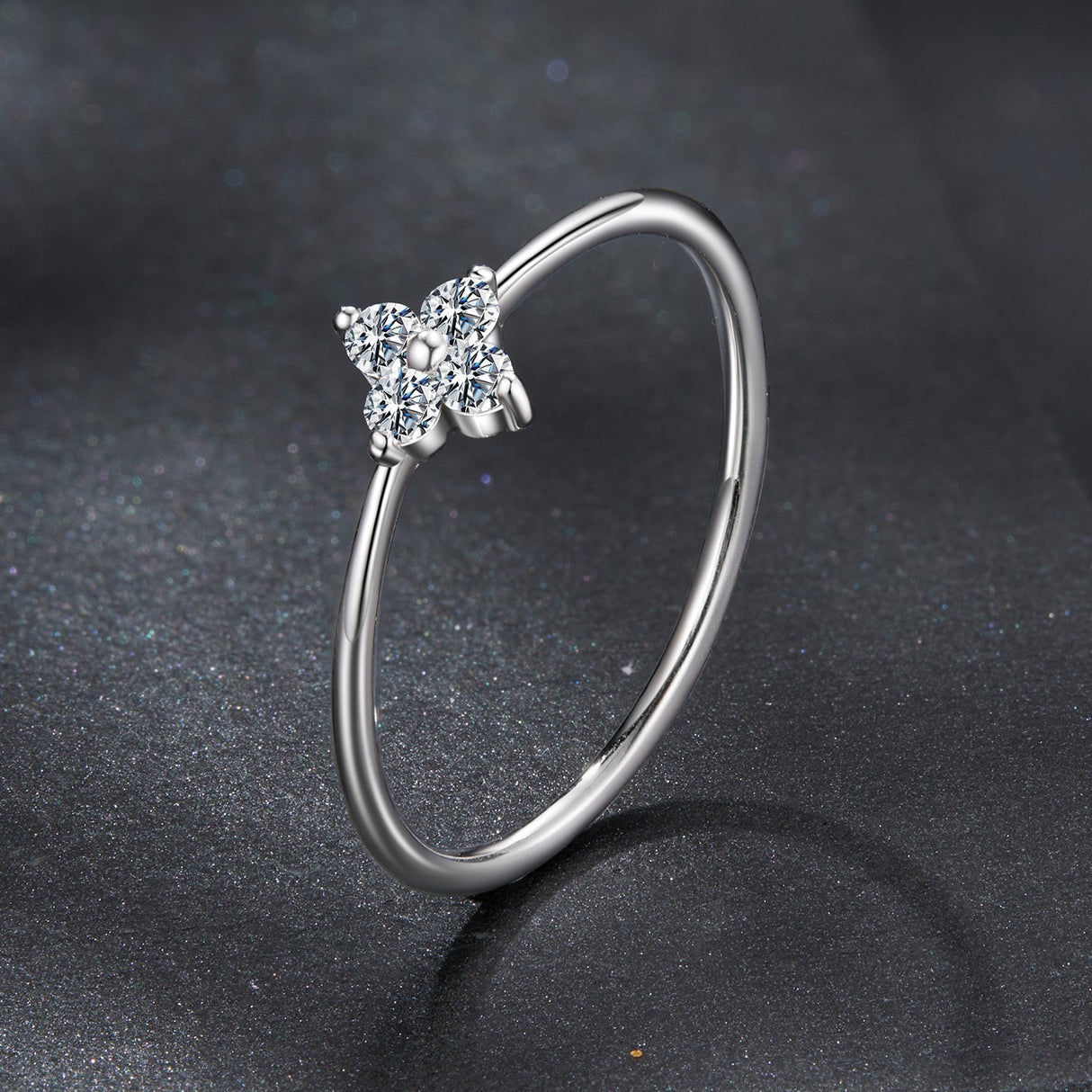 925 Sterling Silver Moissanite Size 6 Ring for Women