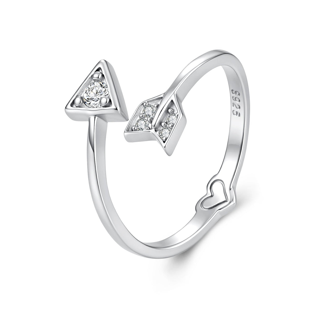 925 Sterling Silver White Gold Plated Pavé CZ Rings for Women