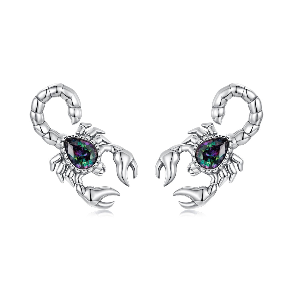 925 Sterling Silver Earrings with Pavé Setting CZ, Oxidized Silver, Size 0.8*1.5cm for Women
