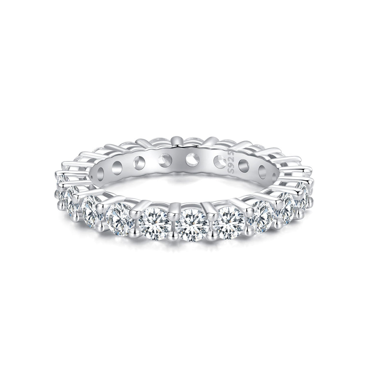 925 Sterling Silver Moissanite 0.1ct Ring Size 6 for Women