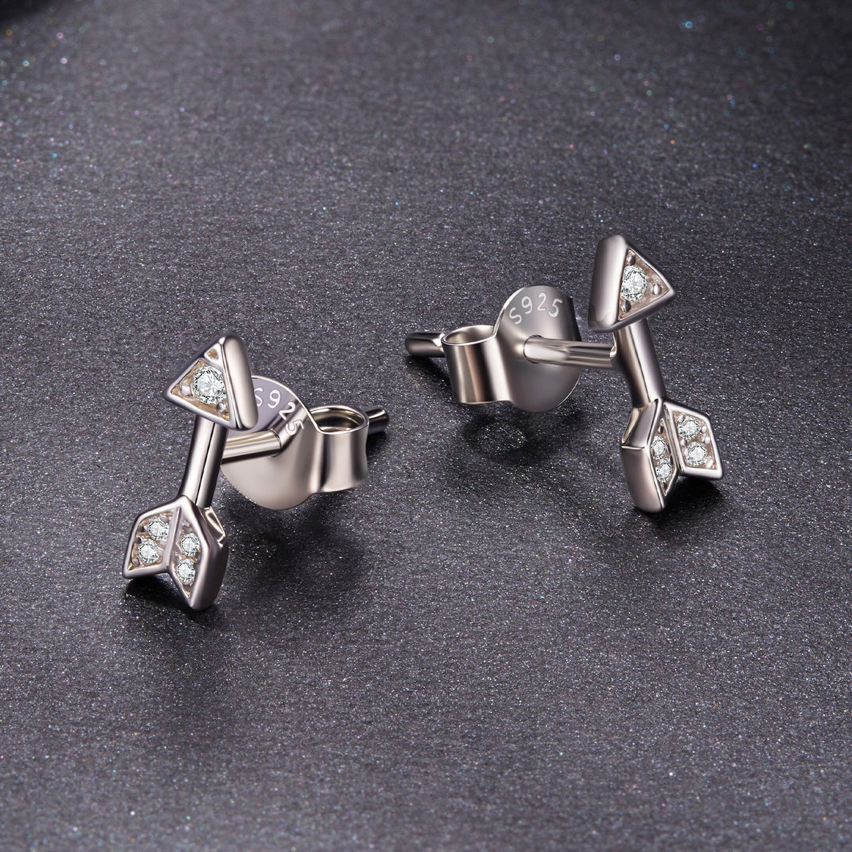 925 Sterling Silver 0.08ct and 0.12ct Moissanite Earrings in White Gold for Women