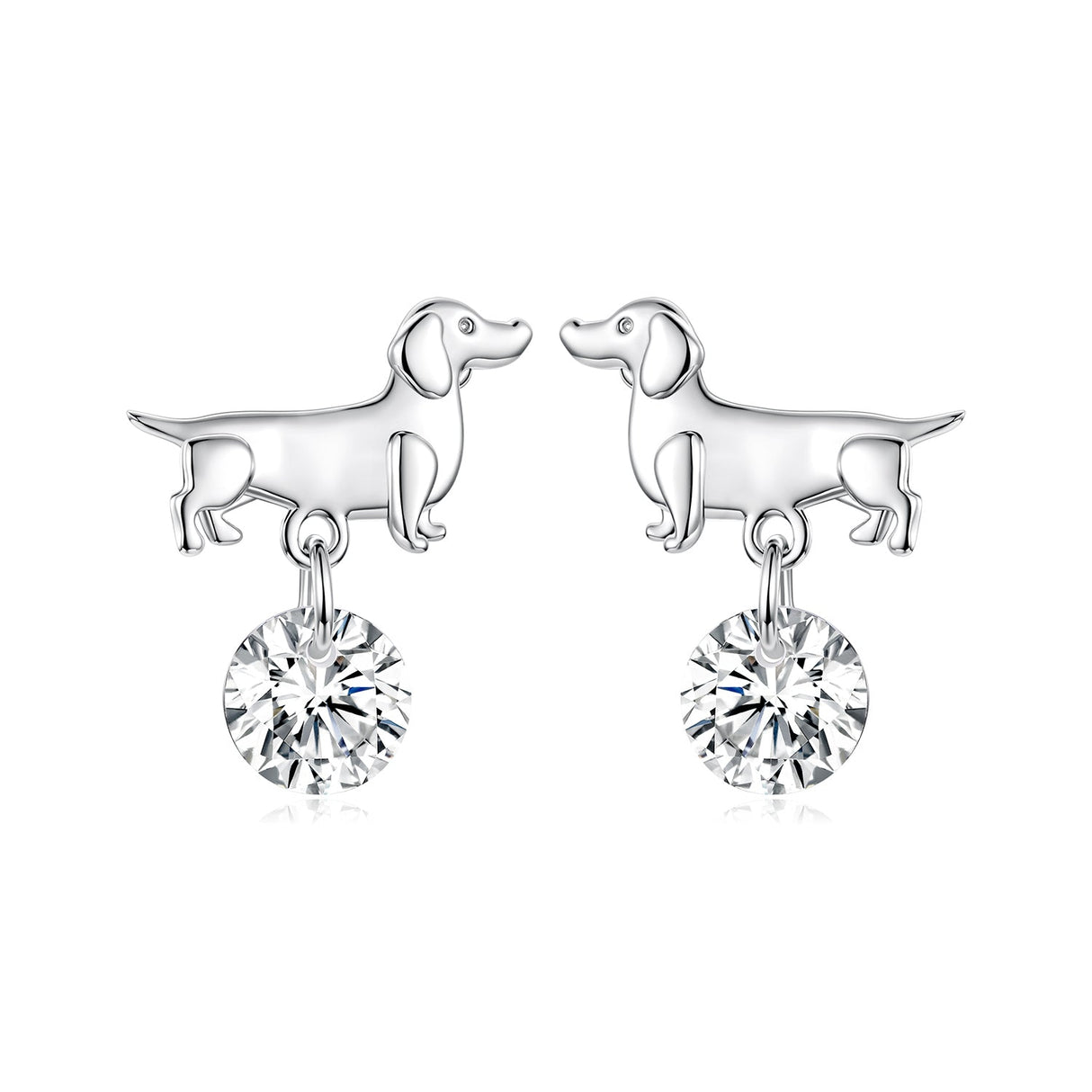 925 Sterling Silver White Gold Plated Pavé Setting CZ Earrings for Women