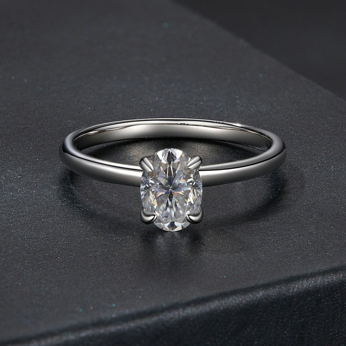 925 Sterling Silver Moissanite 1ct Ring Size 8