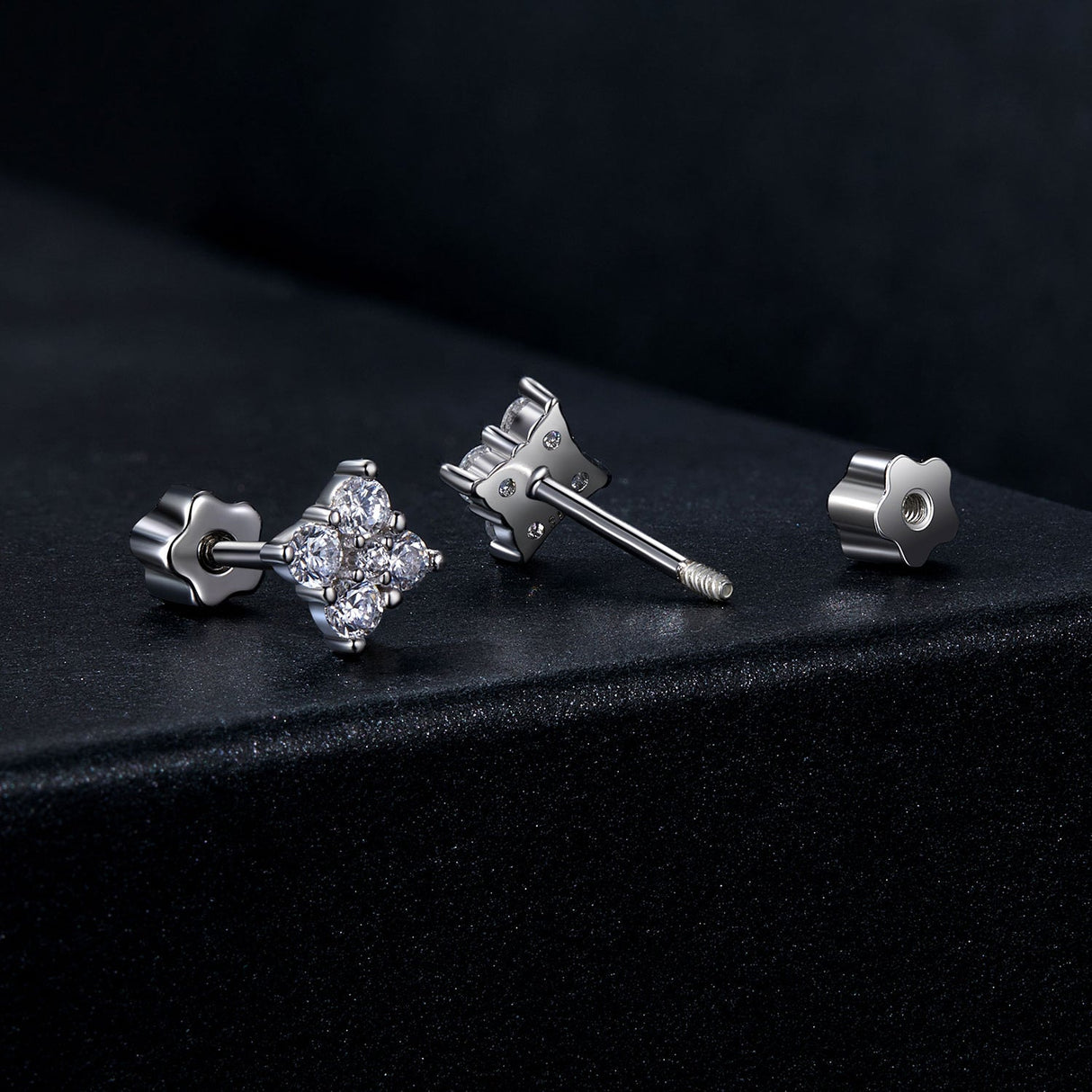 925 Sterling Silver 10mm Moissanite Earrings for Women