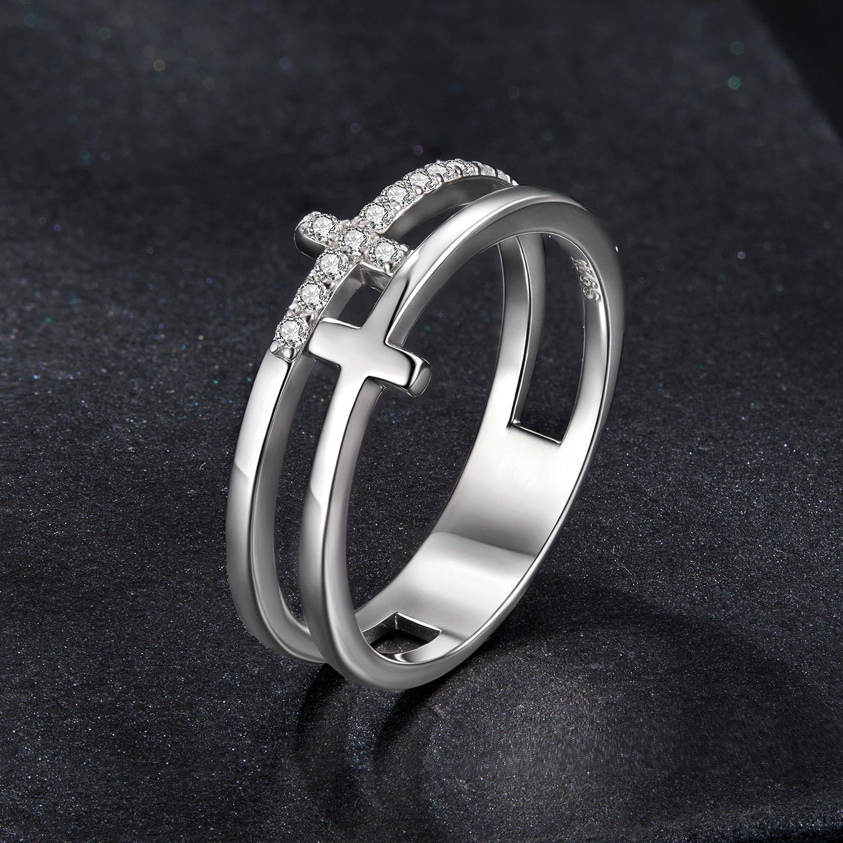 925 Sterling Silver Moissanite Engagement Ring for Women Size 6