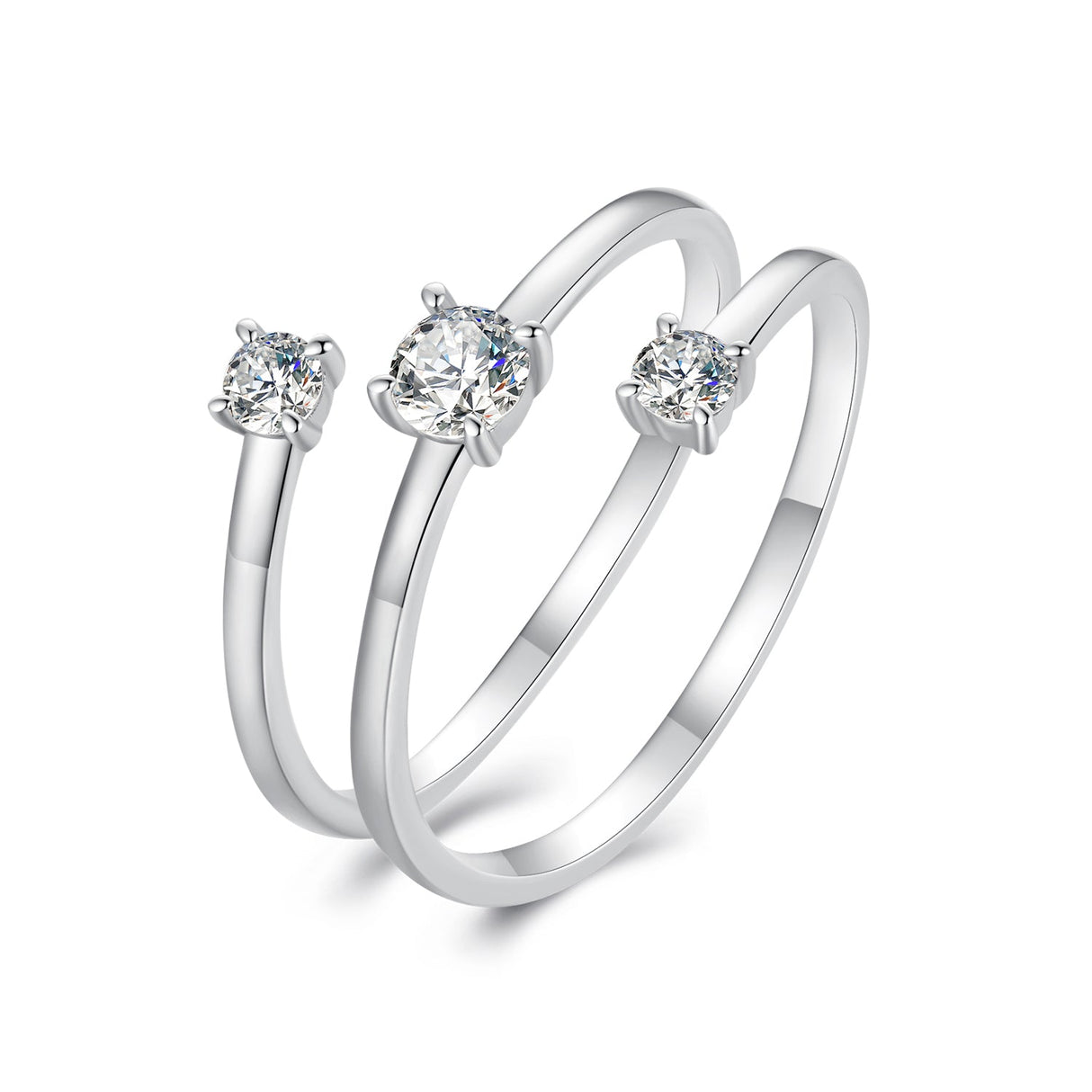 925 Sterling Silver 3mm Moissanite Ring for Women