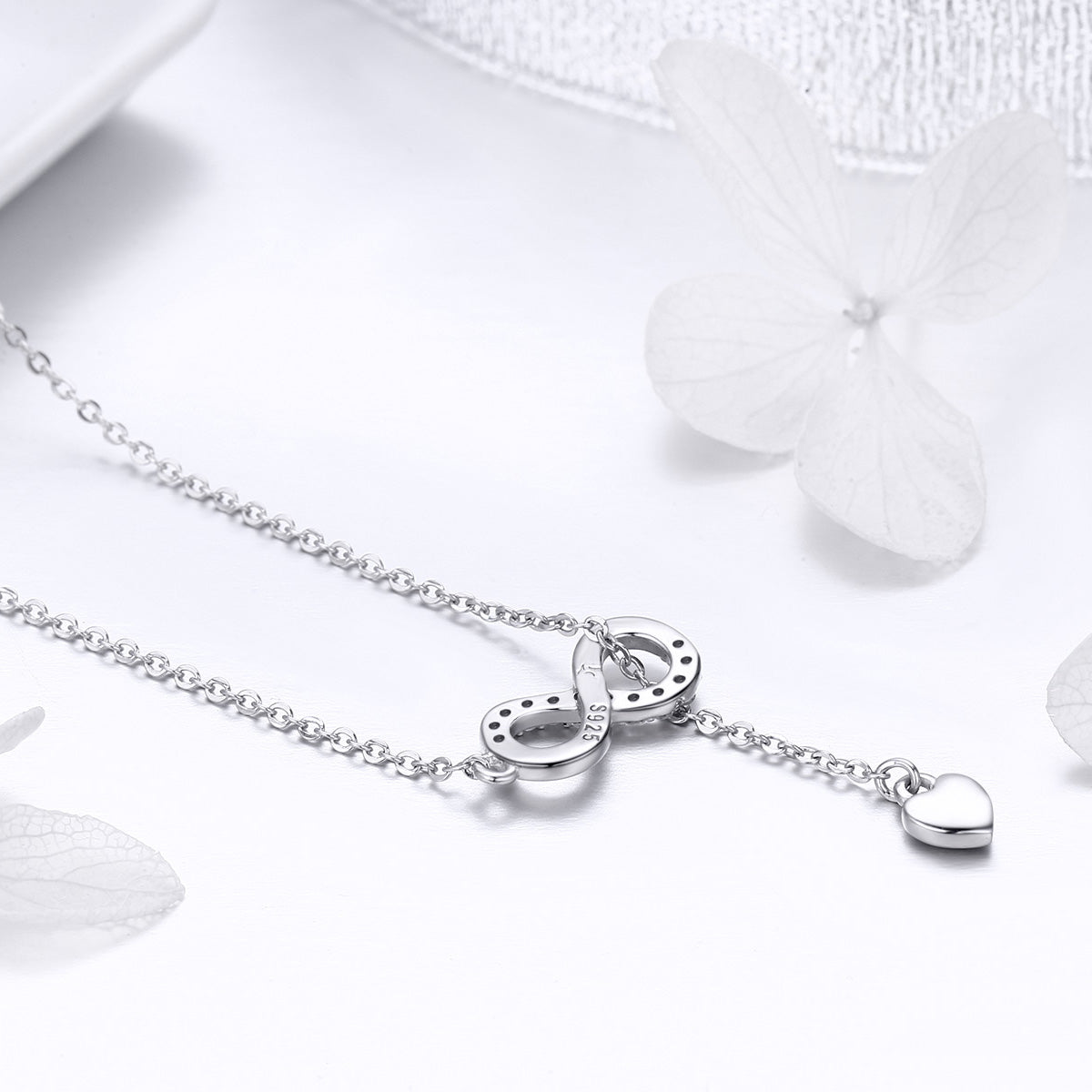 925 Sterling Silver Adjustable Necklace 38-45cm for Women