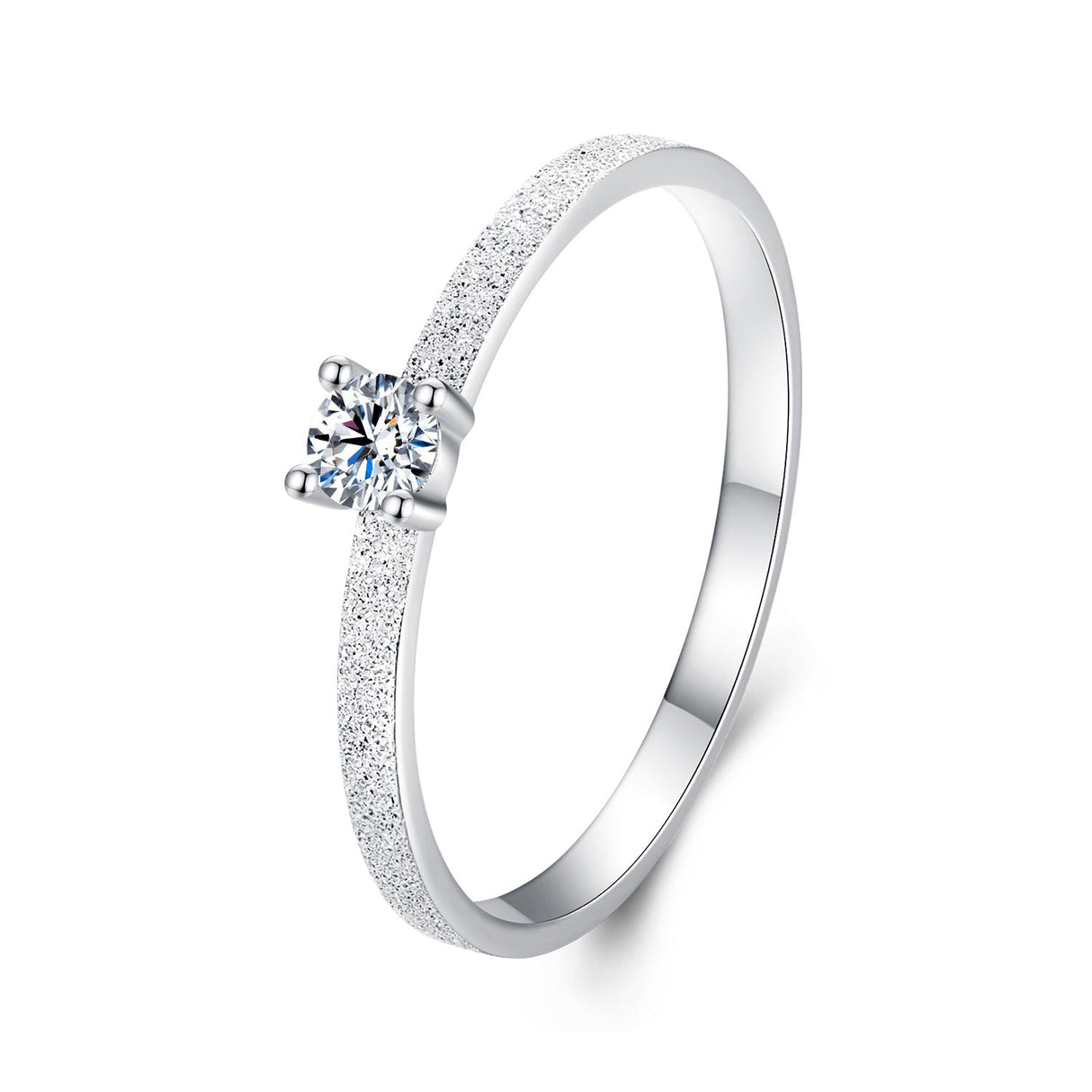 925 Sterling Silver & Moissanite Size 6 Ring with 0.1ct Moissanite