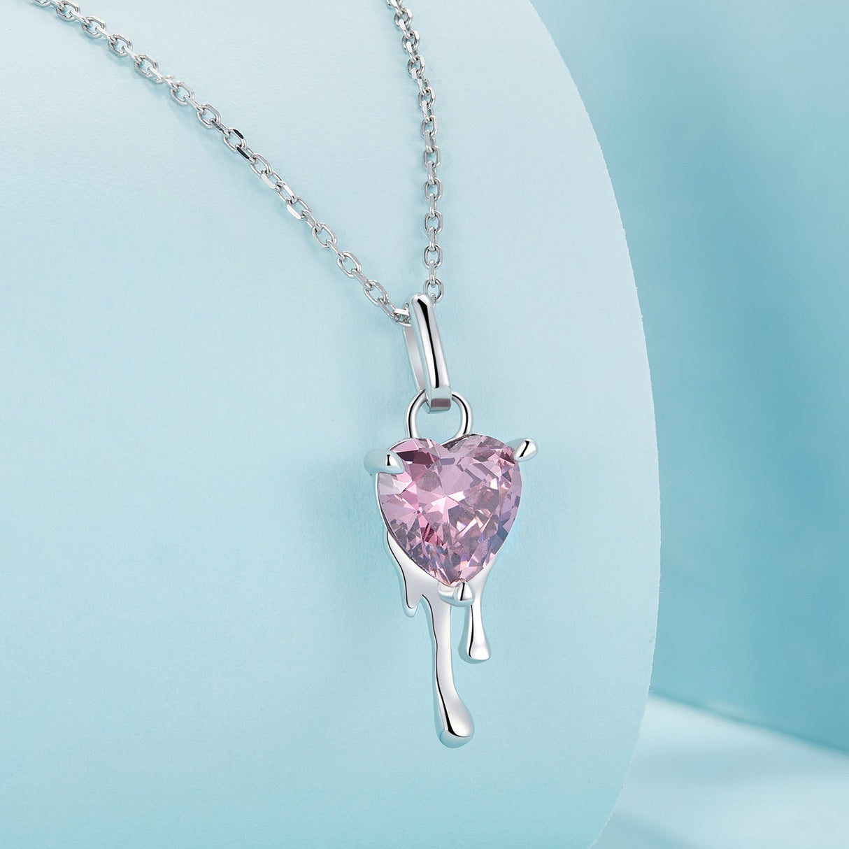 925 Sterling Silver Adjustable Necklace with Pavé Setting CZ & Pendant for Women