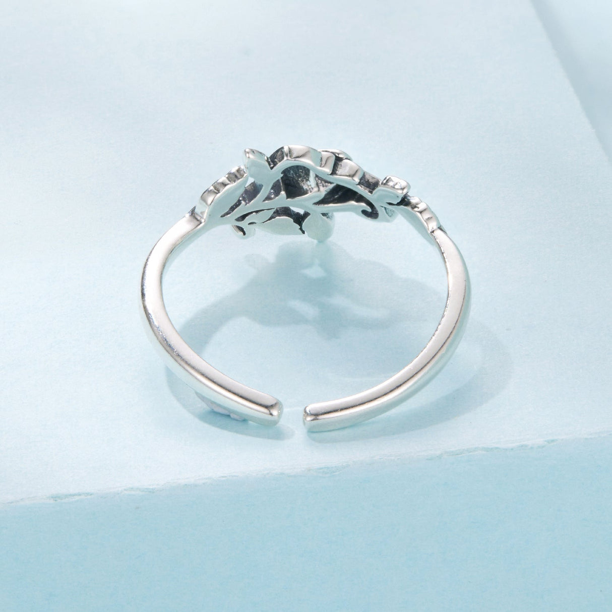 925 Sterling Silver Oxidized Adjustable Ring for Women