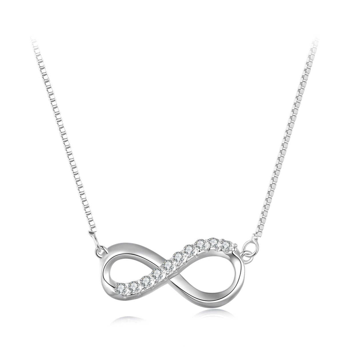 925 Sterling Silver Moissanite 1.5mm Necklace 400+50mm for Women