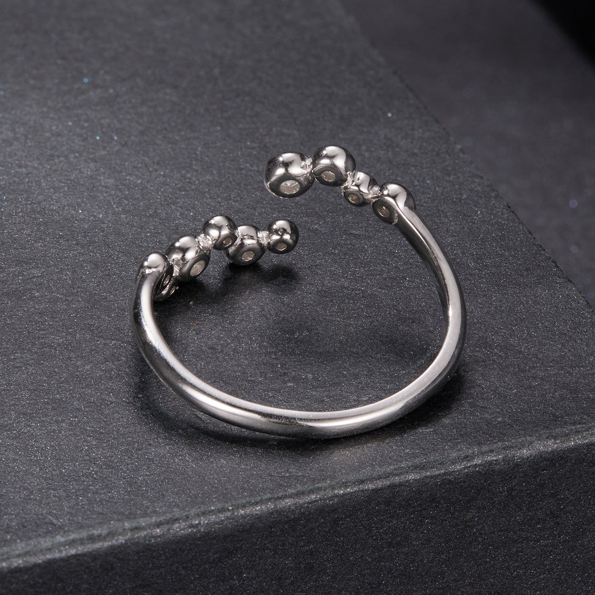 925 Sterling Silver Moissanite 0.06 Carat Ring for Women, Size E