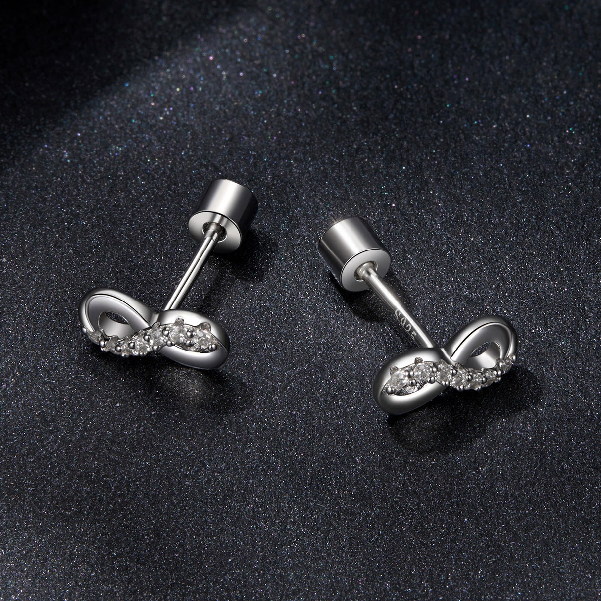 925 Sterling Silver & Moissanite Earrings 0.005ct for Women