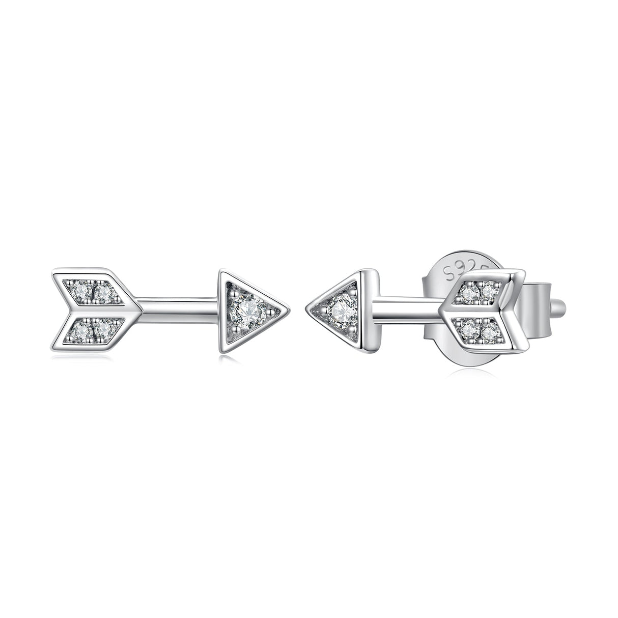 925 Sterling Silver 0.08ct and 0.12ct Moissanite Earrings in White Gold for Women