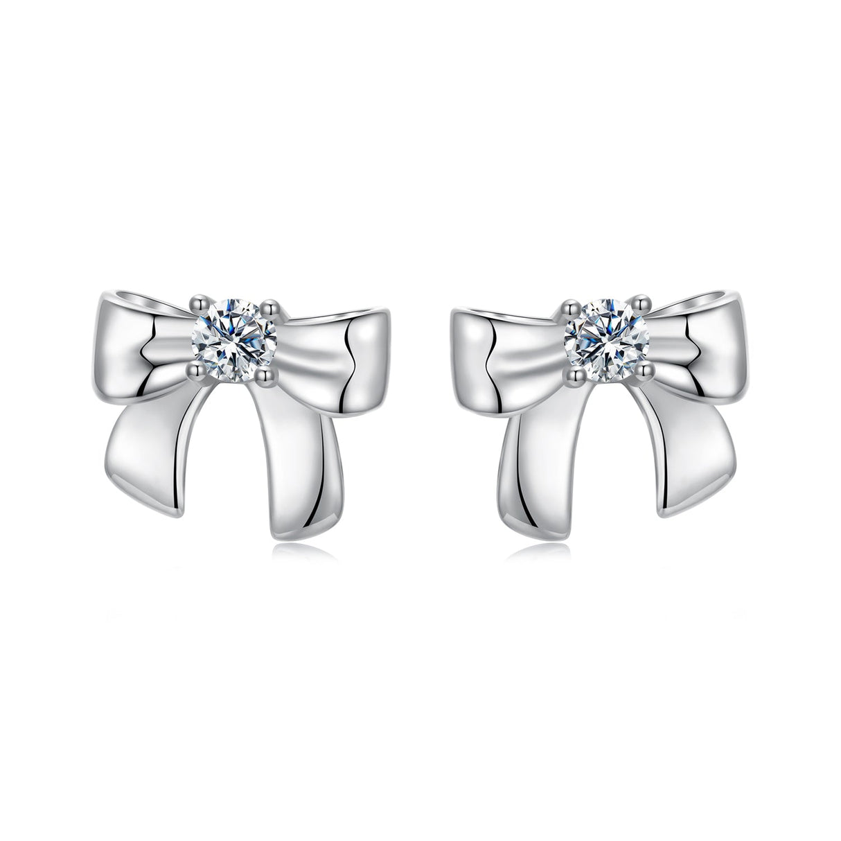 925 Sterling Silver Moissanite Earrings 0.3 cm for Women