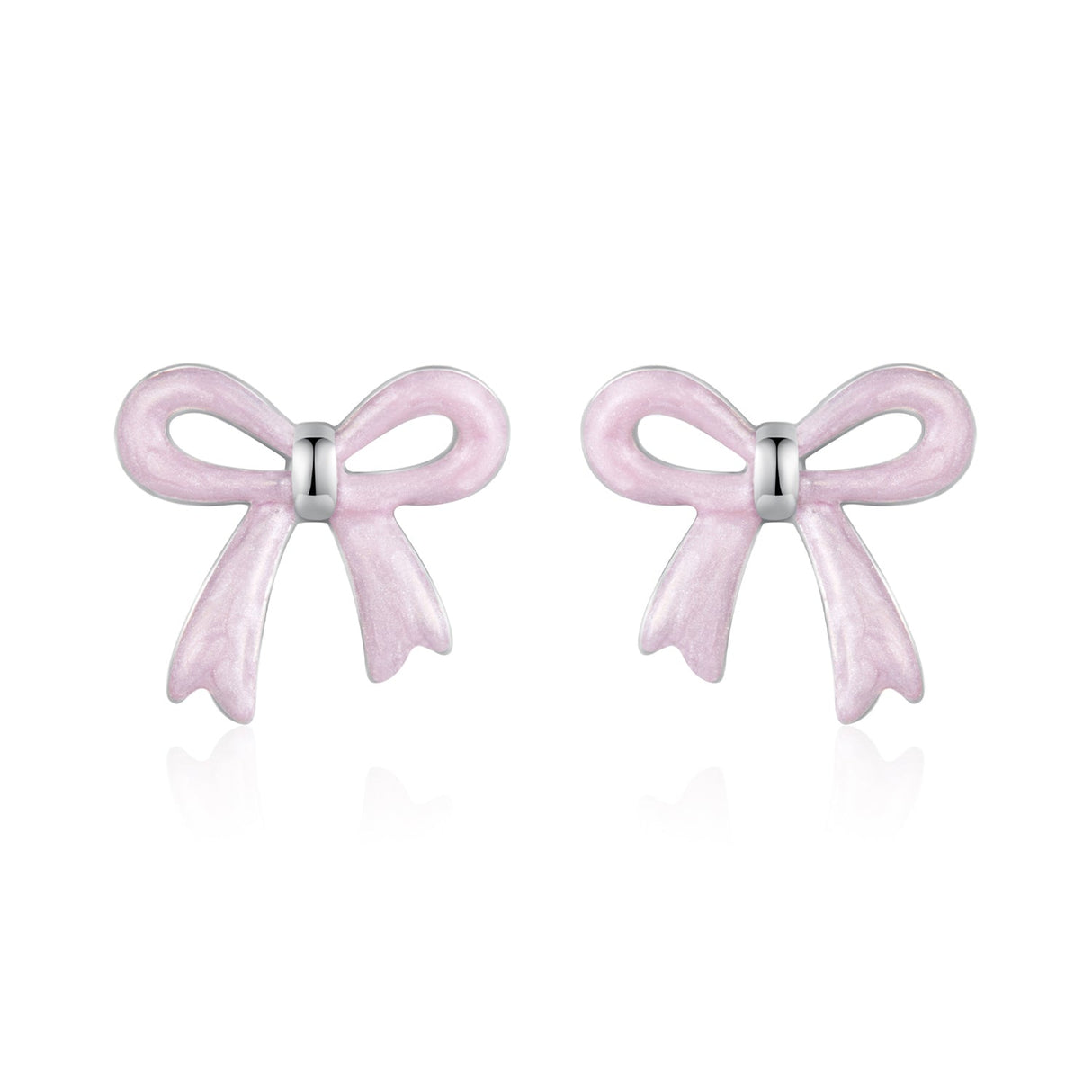 925 Sterling Silver Earrings with Enamel Process and White Gold Plating