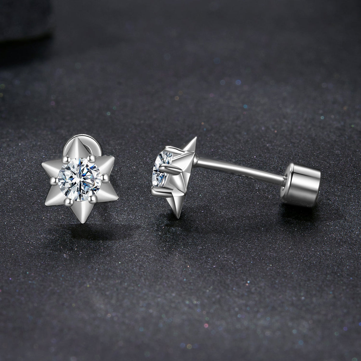 925 Sterling Silver Moissanite 0.10 Carat Earrings for Women