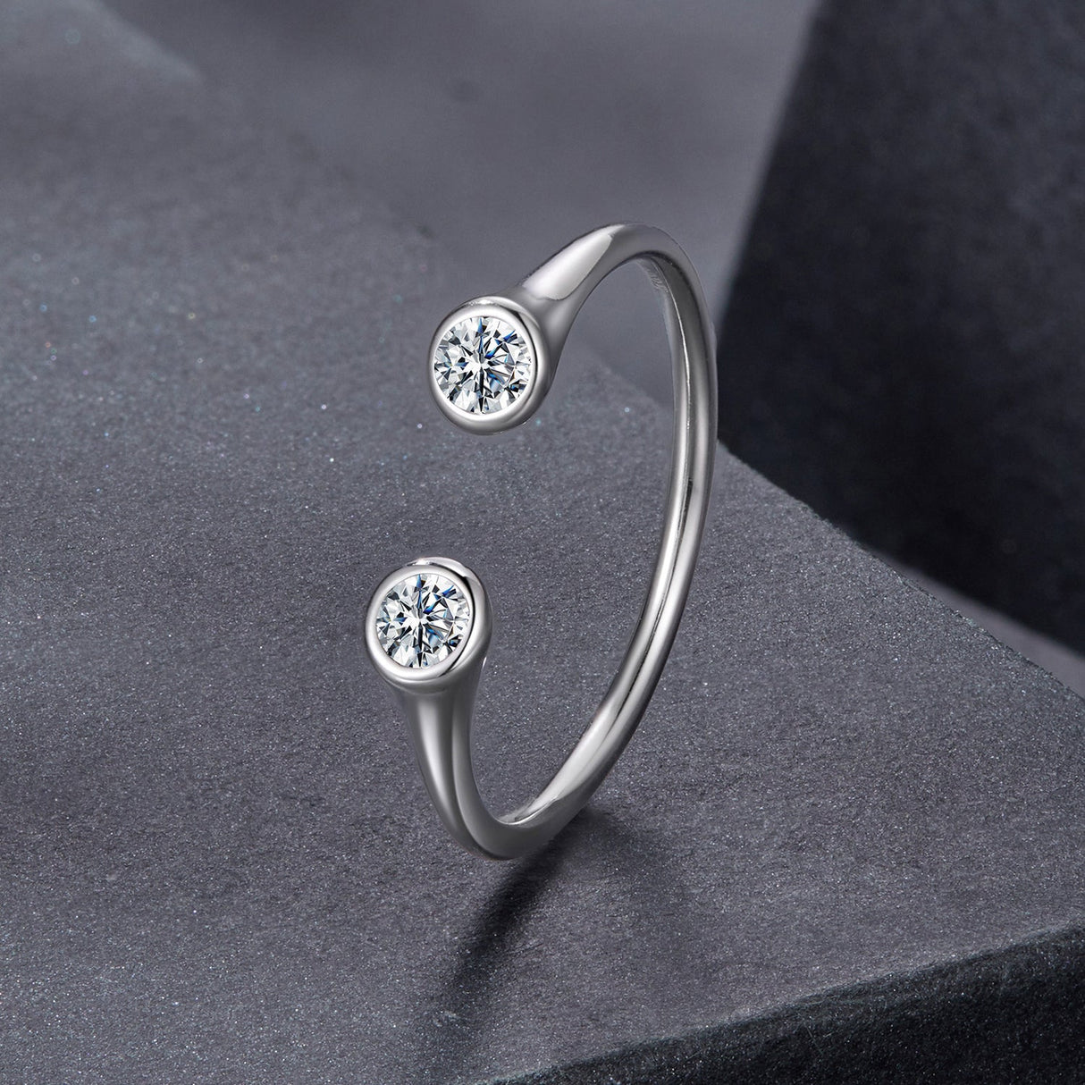 925 Sterling Silver Moissanite Ring Size E