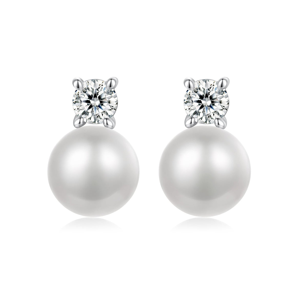 925 Sterling Silver Moissanite 0.1ct Freshwater Pearl Earrings for Women