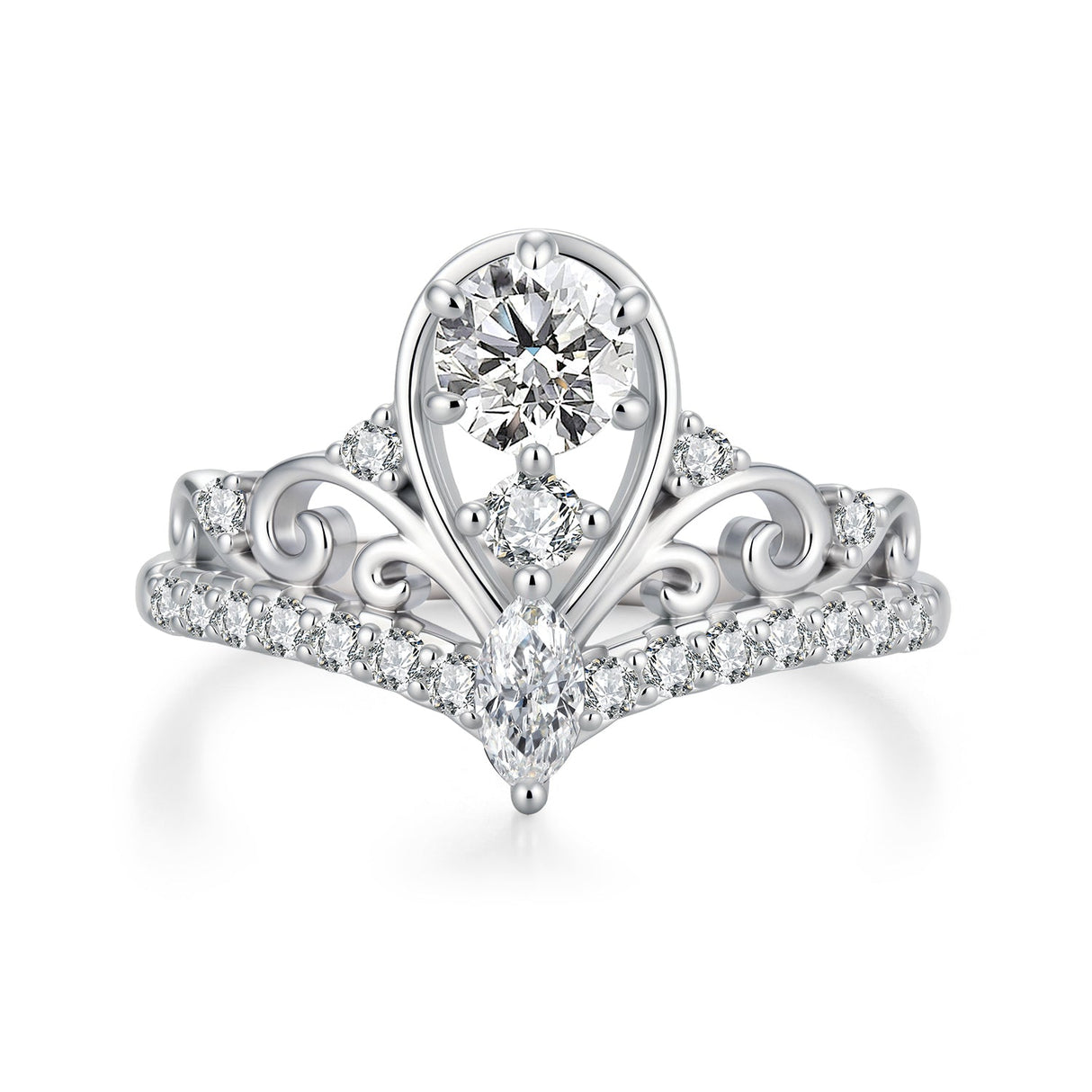 925 Sterling Silver 0.5 Carat Moissanite Ring in Size 6 for Women