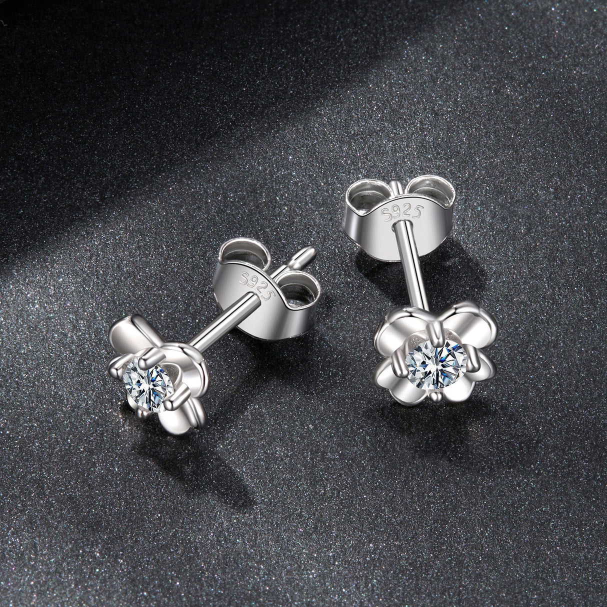 925 Sterling Silver Moissanite Earrings 0.6cm for Women