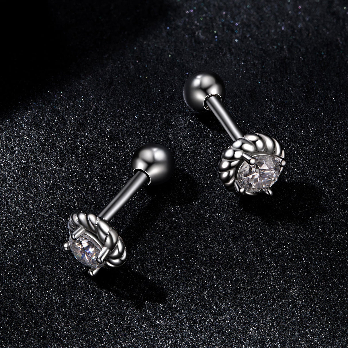 925 Sterling Silver 3mm Moissanite Earrings for Women