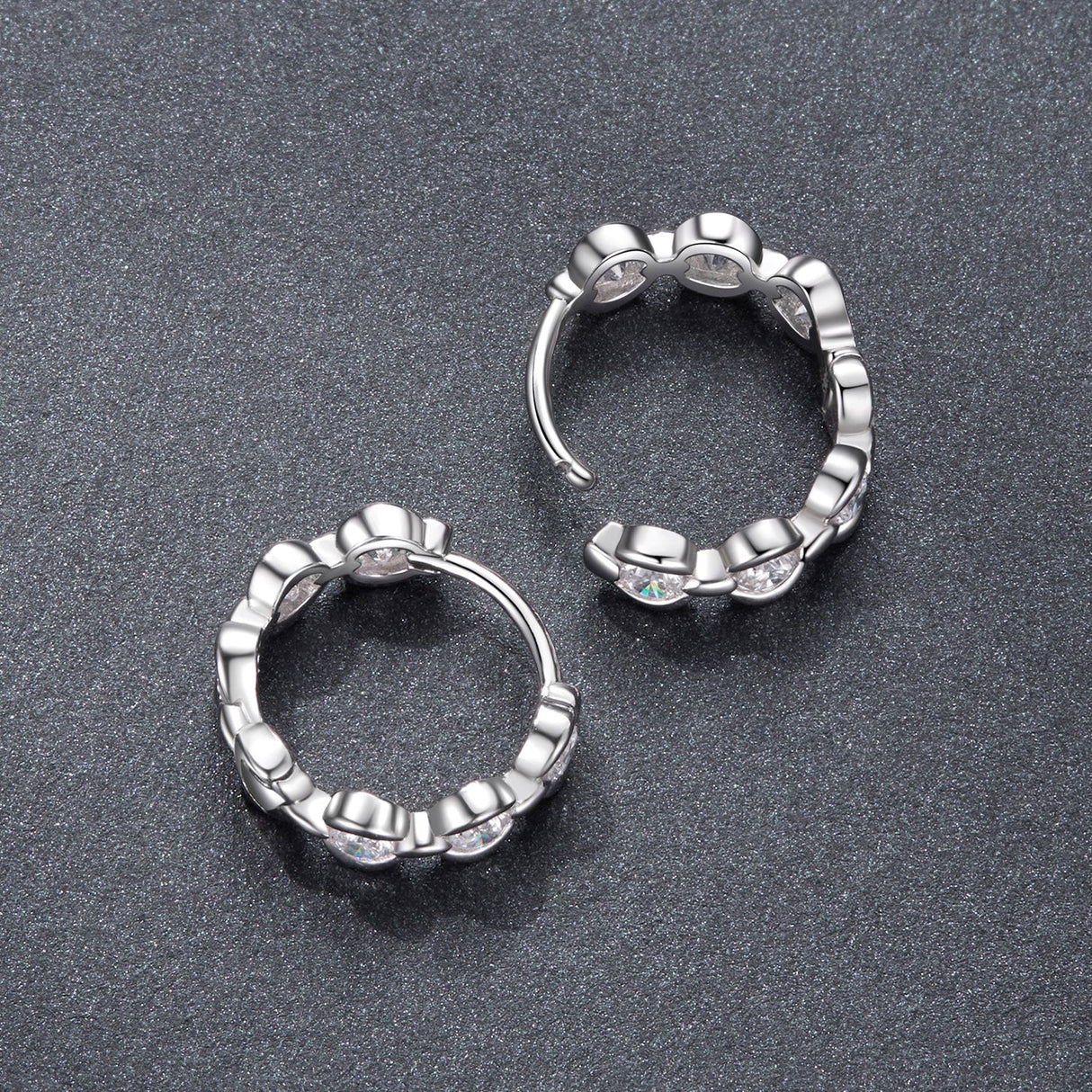 925 Sterling Silver 0.25 Carat Moissanite Hoop Earrings for Women